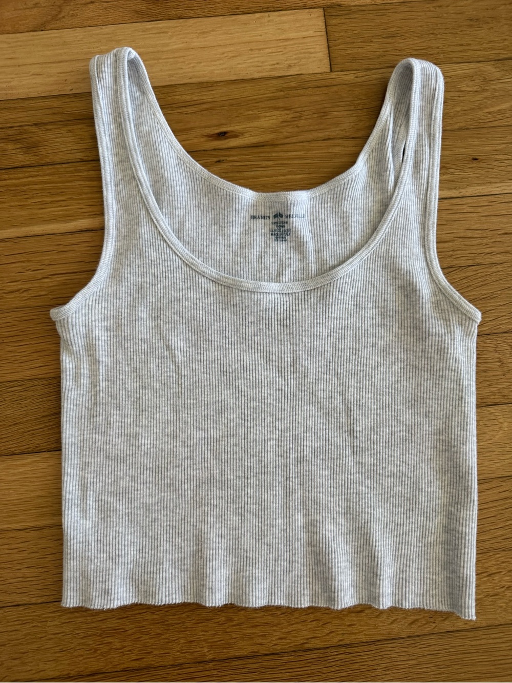 Brandy Melville Gray Ribbed Cotton Crop Tank Top
